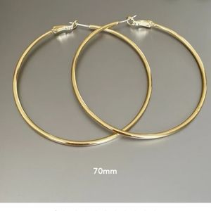14K Gold Plated Large Hoop Earrings